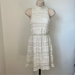 Urban‎ Outfitters cream lace open back dress high neck sleeveless Size small